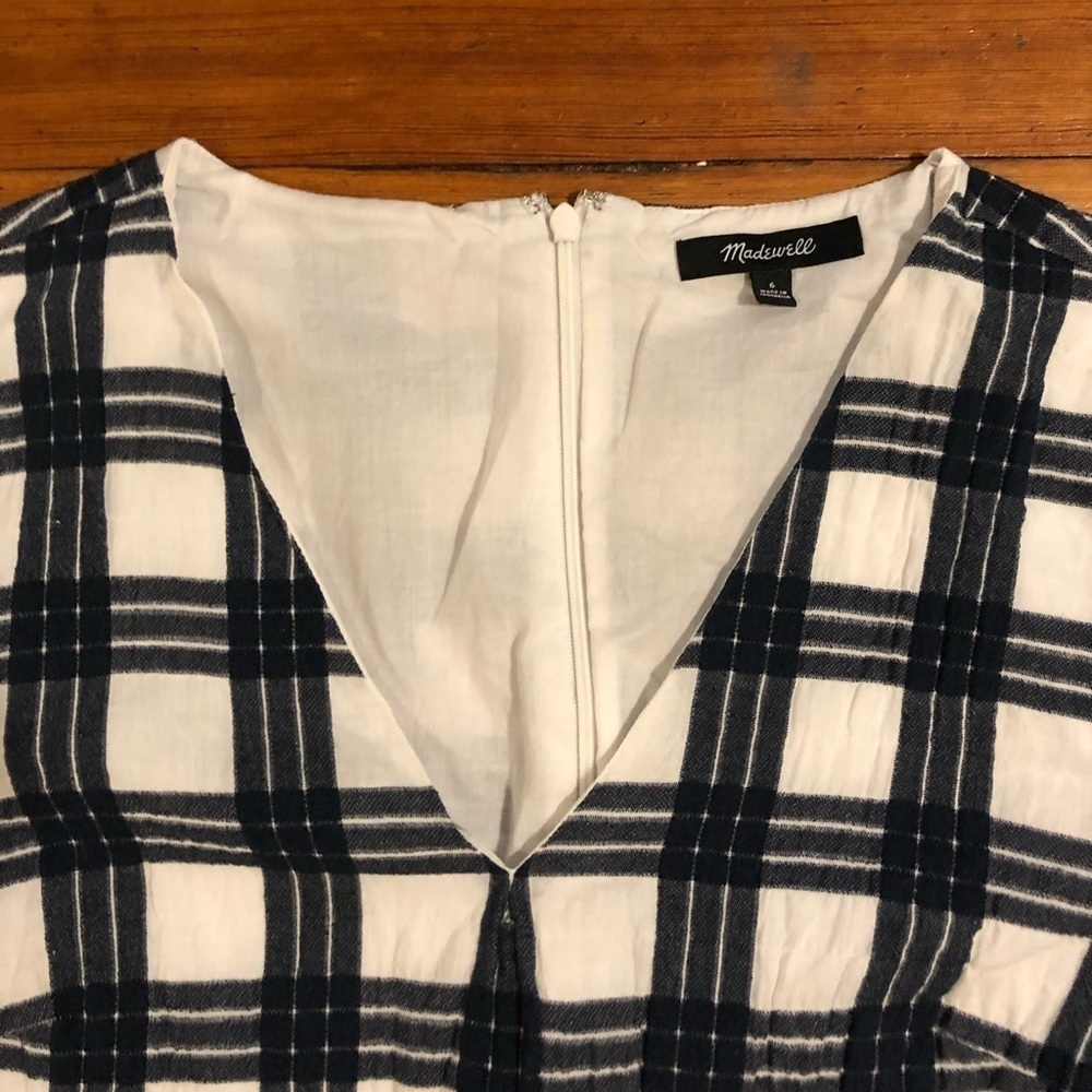 Madewell dresses madewell v neck blue white size 6 - Picture 5 of 7